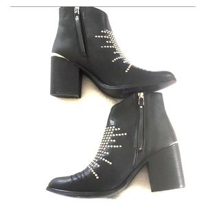 LF Studded Black Leather Boots. Size 10. Brand New